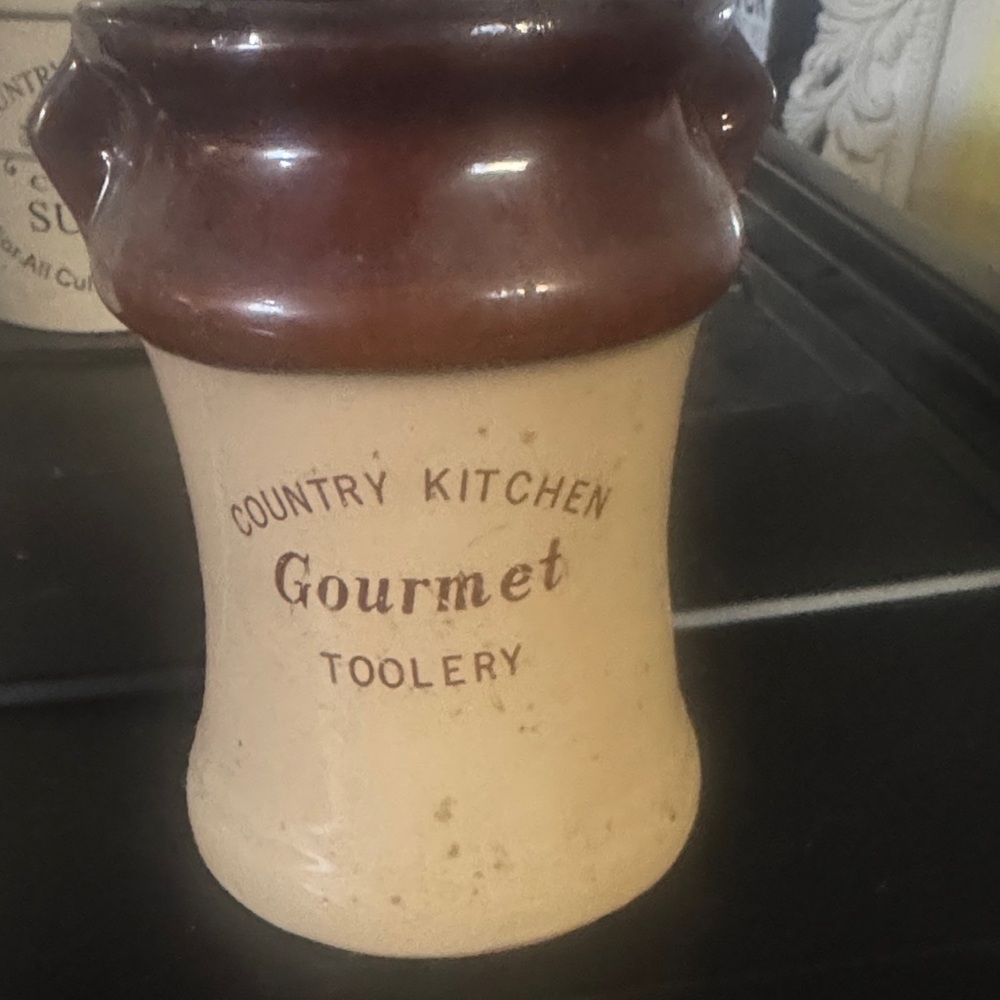Vintage country kitchen toolery jar